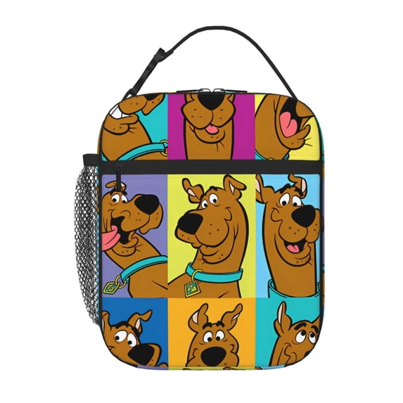 Lsque Scooby-Doo Pattern Insulated Lunch Bag – Lunch Box with Thick Insulation & Food-Grade PEVA Lining, Functional Compartments & Detachable Handle