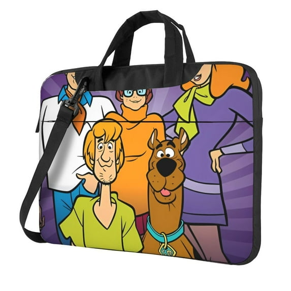 Lsque Scooby-Doo Pattern Laptop Bag – Portable & Slim Single-Shoulder Computer Case with Adjustable Strap, Protective, Lightweight for 13”/14”/15.6” Laptops