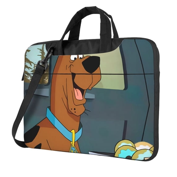 Lsque Scooby-Doo Pattern Laptop Bag – Portable & Slim Single-Shoulder Computer Case with Adjustable Strap, Protective, Lightweight for 13”/14”/15.6” Laptops