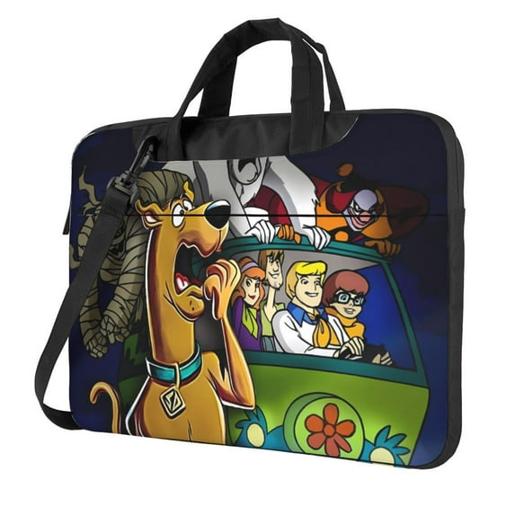 Lsque Scooby-Doo Pattern Laptop Bag – Portable & Slim Single-Shoulder Computer Case with Adjustable Strap, Protective, Lightweight for 13”/14”/15.6” Laptops