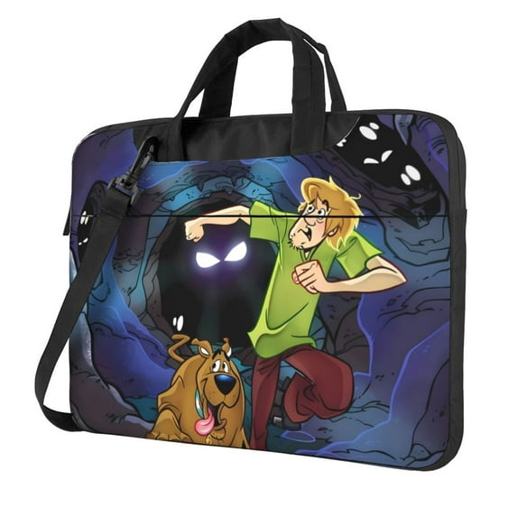 Lsque Scooby-Doo Pattern Laptop Bag – Portable & Slim Single-Shoulder Computer Case with Adjustable Strap, Protective, Lightweight for 13”/14”/15.6” Laptops