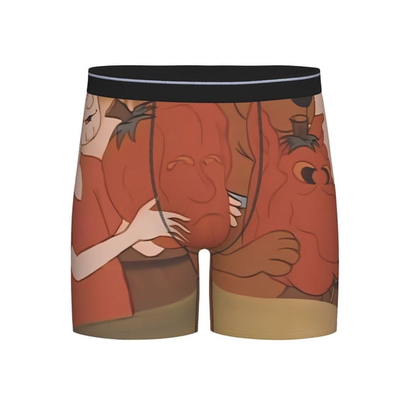 Lsque Scooby-Doo Pattern Men's Performance Stretch Underwear, Athletic Long Leg Briefs，Moisture-Wicking-Large