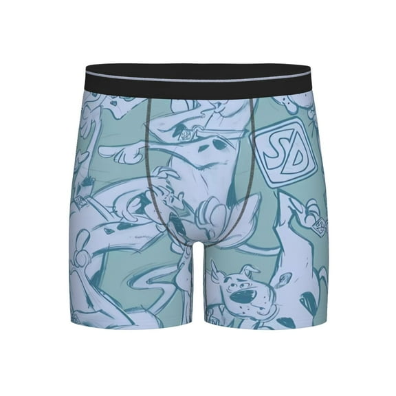 Lsque Scooby-Doo Pattern Men's Performance Stretch Underwear, Athletic Long Leg Briefs,Moisture-Wicking-Large