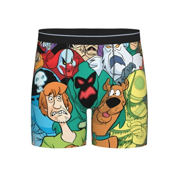 Lsque Scooby-Doo Pattern Men's Performance Stretch Underwear, Athletic Long Leg Briefs，Moisture-Wicking-Medium