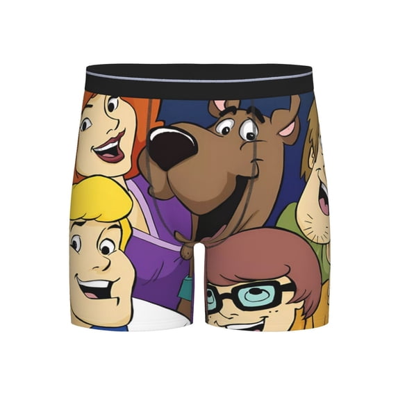 Lsque Scooby-Doo Pattern Men's Performance Stretch Underwear, Athletic Long Leg Briefs,Moisture-Wicking-Medium
