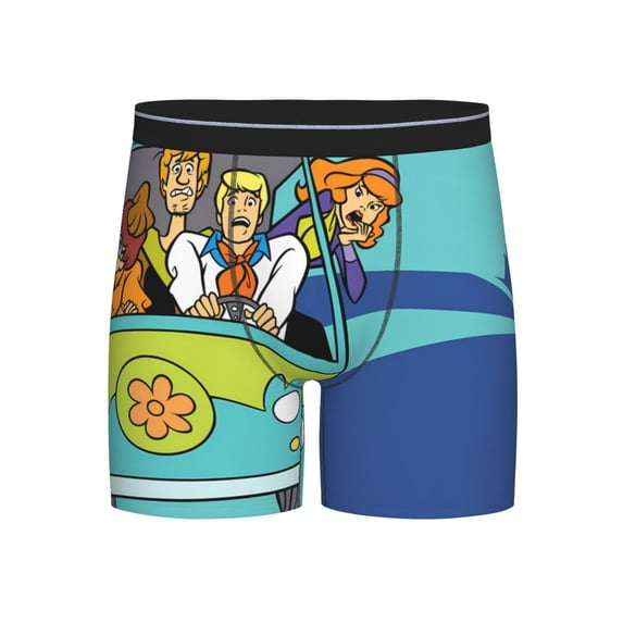 Lsque Scooby-Doo Pattern Men's Performance Stretch Underwear, Athletic Long Leg Briefs,Moisture-Wicking-X-Large