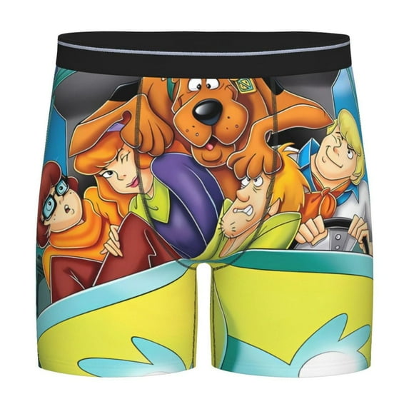 Lsque Scooby-Doo Pattern Men's Performance Stretch Underwear, Athletic Long Leg Briefs,Moisture-Wicking-XX-Large