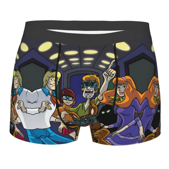 Lsque Scooby-Doo Pattern Men’s Total Support Pouch Boxer Briefs, X-Temp Cooling, Moisture-Wicking Underwear, Regular, Long-leg and Trunk-XX-Large