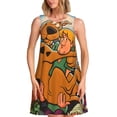 thumbnail image 1 of Lsque Scooby-Doo Pattern Summer Dresses for Women – Sleeveless T-Shirt Swing Sundress, Perfect for the Beach and Casual Days, 1 of 6