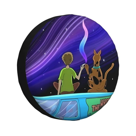 Lsque Scooby-Doo Pattern Tire Covers - Tough Tire Wheel Protector for Truck, SUV, Trailer, Camper, RV - 14 inch