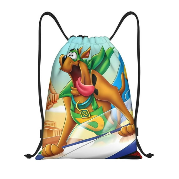 Lsque Scooby-Doo Print Drawstring Backpack Bag Sport Gym Sackpack Cinch Bags Drawstring Bags Draw String Sport Bag-Medium