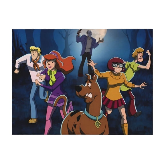 Lsque Scooby-Doo Print Flannel Throw Blanket, Ultra-soft Blanket for Bed, Couch, Car, Hypoallergenic Anti-pilling blanket-80"x60"
