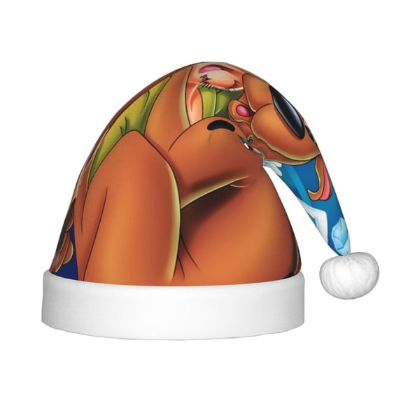 Lsque Scooby-Doo Print Santa Hat Christmas Hat Funny Christmas Hat Christmas Knitted Beanie Hat For Kids