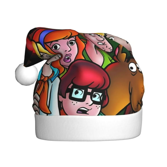 Lsque Scooby-Doo Print Santa Hat Christmas Hat Funny Christmas Hat Christmas Knitted Beanie Hat For Men Women Adult