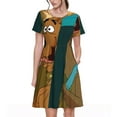 thumbnail image 1 of Lsque Scooby-Doo Print Women's Casual Dress T-Shirt Summer Short Sleeve Scoop Neck Swing Dresses, 1 of 7