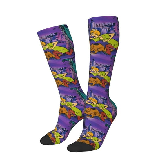Lsque Scooby-Doo Printed Crew Socks Men's Women's LightWeight Thin Casual Calf Socks ,Knee High Socks,Cotton Socks