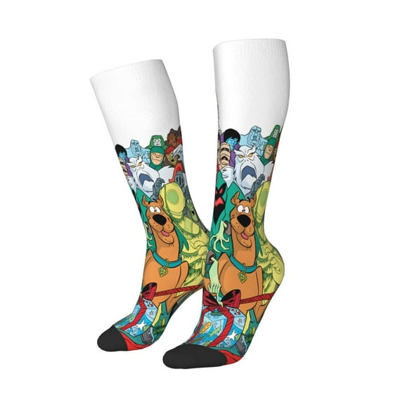 Lsque Scooby-Doo Printed Crew Socks Men's Women's LightWeight Thin Casual Calf Socks ,Knee High Socks,Cotton Socks