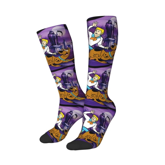 Lsque Scooby-Doo Printed Crew Socks Men's Women's LightWeight Thin Casual Calf Socks ,Knee High Socks,Cotton Socks