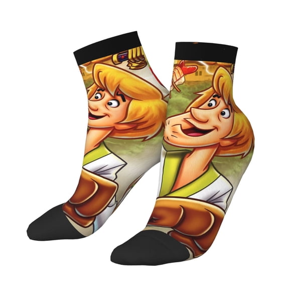 Lsque Scooby-Doo Printed Crew Socks, Moisture-Wicking Socks, Athletic Socks for Men Breathable Cushion Socks Casual Sport Socks for Running Traveling