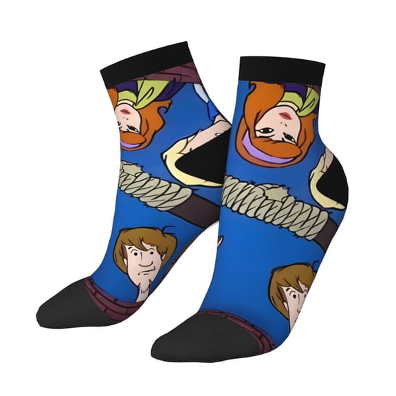 Lsque Scooby-Doo Printed Crew Socks, Moisture-Wicking Socks, Athletic Socks for Men Breathable Cushion Socks Casual Sport Socks for Running Traveling