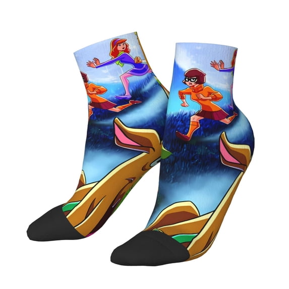 Lsque Scooby-Doo Printed Crew Socks, Moisture-Wicking Socks, Athletic Socks for Men Breathable Cushion Socks Casual Sport Socks for Running Traveling