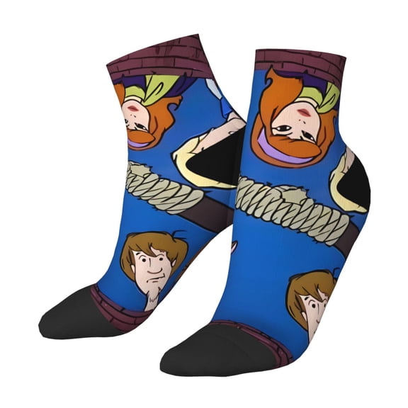 Lsque Scooby-Doo Printed Crew Socks, Moisture-Wicking Socks, Athletic Socks for Men Breathable Cushion Socks Casual Sport Socks for Running Traveling