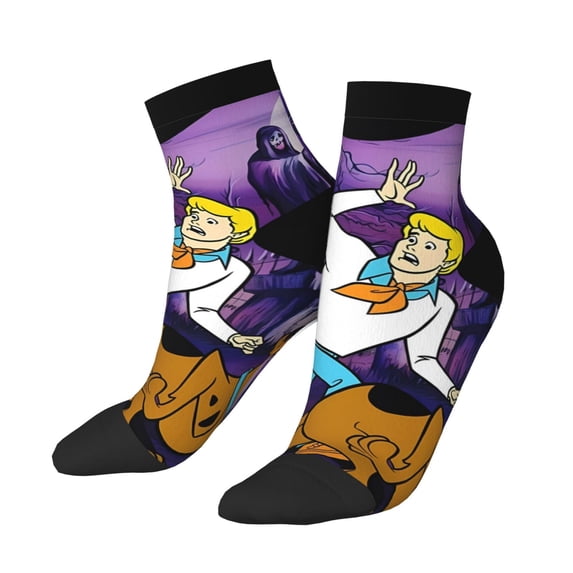 Lsque Scooby-Doo Printed Crew Socks, Moisture-Wicking Socks, Athletic Socks for Men Breathable Cushion Socks Casual Sport Socks for Running Traveling
