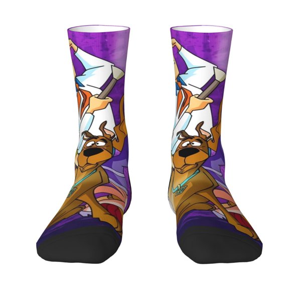 Lsque Scooby-Doo Printed Men's Crew Socks, Soft Durable Breathable Moisture-Wicking with Odor Control Cotton socks