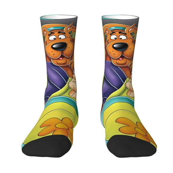 Lsque Scooby-Doo Printed Men's Crew Socks, Soft Durable Breathable Moisture-Wicking with Odor Control Cotton socks