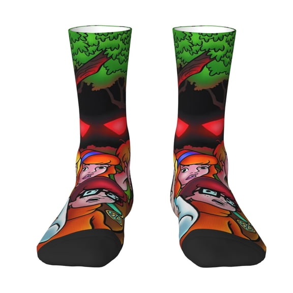 Lsque Scooby-Doo Printed Men's Crew Socks, Soft Durable Breathable Moisture-Wicking with Odor Control Cotton socks