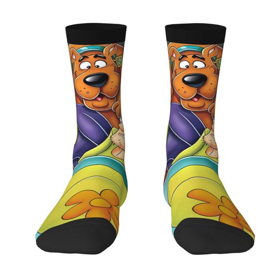 Lsque Scooby-Doo Printed Men's Crew Socks, Soft Durable Breathable Moisture-Wicking with Odor Control Cotton socks