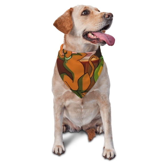 Lsque Scooby-Doo Printing Dog Bandana ,Cat Scarf Adjustable Bib Handkerchief Accessories for Dogs Cats,Pet scarf,Pet fashion