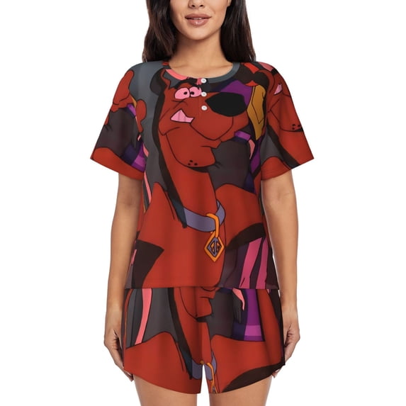Lsque Scooby-Doo Women's Short-Sleeved Pajama Set - 2 Piece Soft and Lightweight Sleepwear Set-4X-Large
