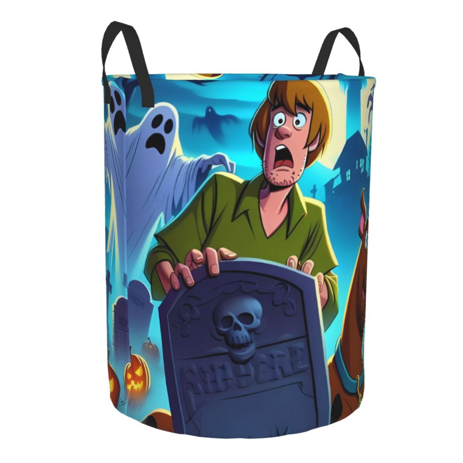 Scooby Ropes Lsque Scooby-Doo pattern Laundry Hamper Basket, Tall Woven Rope Hamper ...
