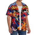 thumbnail image 1 of Lsque Scooby-Doo print Men's Cuban Collar Short Sleeve Shirt Summer Beachwear Casual Button Down Fashionable Vacation Leisure Shirt-Large, 1 of 7