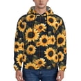 thumbnail image 1 of Lsque Scottish Blue Plaid Sunflower Pattern Casual Men's Hoodie,Hooded Sweatshirt with Kangaroo Pocket,Pullover Hoodie-Large, 1 of 7