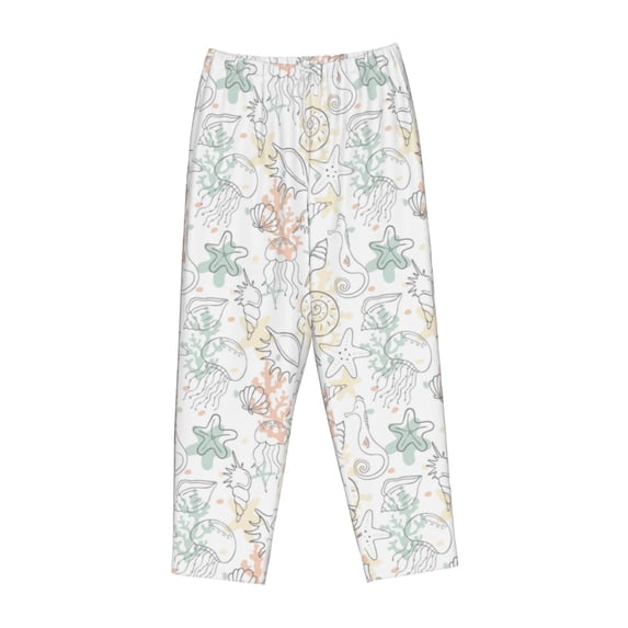 Lsque Sea Animals Print Women's Pajama Pants, Lounge Pant - Comfortable Home Wear,Elastic Waistband, Stylish Design-XX-Large