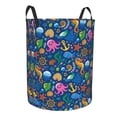 thumbnail image 1 of Lsque Sea Fish pattern Laundry Hamper Basket, Tall Woven Rope Hamper Basket for Clothes, Lightweight Storage Basket, Collapsible Waterproof-Medium, 1 of 8