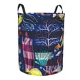 thumbnail image 1 of Lsque Sea Inhabitans and Herb pattern Laundry Hamper Basket, Tall Woven Rope Hamper Basket for Clothes, Lightweight Storage Basket, Collapsible Waterproof-Small, 1 of 8