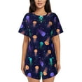 thumbnail image 1 of Lsque Sea Jellyfish Women's Short-Sleeved Pajama Set - 2 Piece Soft and Lightweight Sleepwear Set-4X-Large, 1 of 9