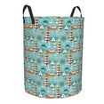 thumbnail image 1 of Lsque Sea Lighthouse pattern Laundry Hamper Basket, Tall Woven Rope Hamper Basket for Clothes, Lightweight Storage Basket, Collapsible Waterproof-, 1 of 8