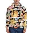thumbnail image 1 of Lsque Sea Shell Pattern Casual Men's Hoodie,Hooded Sweatshirt with Kangaroo Pocket,Pullover Hoodie-XX-Large, 1 of 7