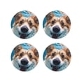 thumbnail image 1 of Lsque Sea Swimming Corgi Pattern 4" Drink Coasters Set of 4, PVC Leather Absorbent Coasters, Table Coaster Set Decorative Coffee Cup Coasters Housewarming Gift -Round Shape, 1 of 6