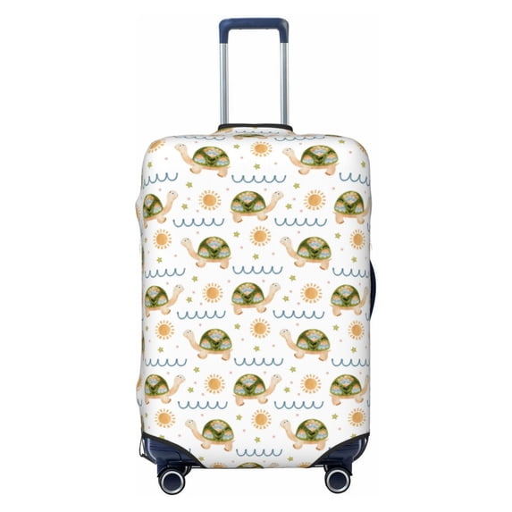 Lsque Sea Turtle Basking in the Sun Printed Luggage Cover, Travel Luggage Protector,Scratch and Dirt Resistant, Fits 18-32 Inch Luggage - Medium