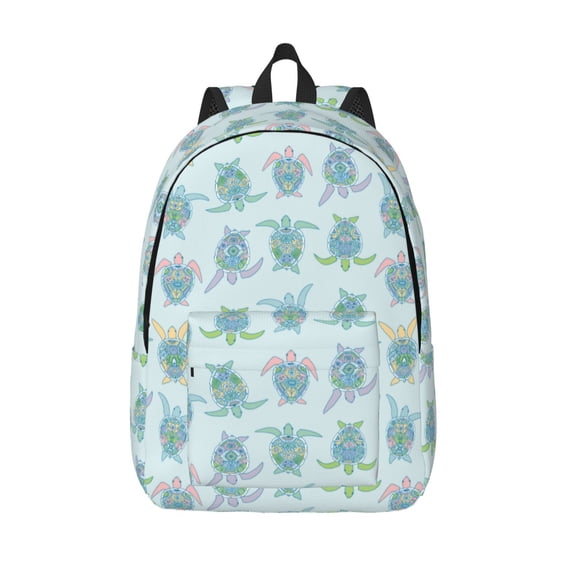 Lsque Sea Turtle Pattern Canvas Daypack, Durable Backpack, High-quality Versatile Backpack,Vintage Compact Backpack-Small