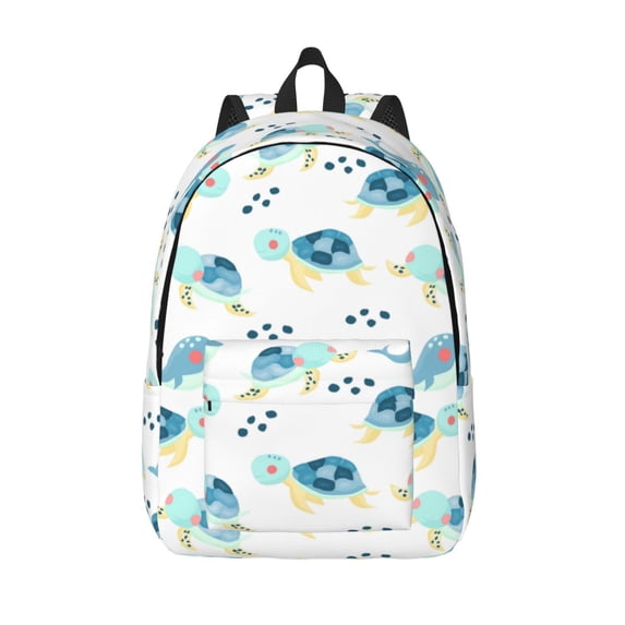 Lsque Sea Turtle Pattern Canvas Daypack, Durable Backpack, High-quality Versatile Backpack,Vintage Compact Backpack-Small