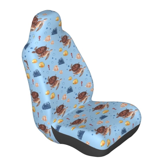Lsque Sea Turtle Pattern Car Seat Covers for Front Seats , Waterproof Seat Covers for Cars, Sporty Front Seat Covers,Car Seat Cover Protector Front Seats