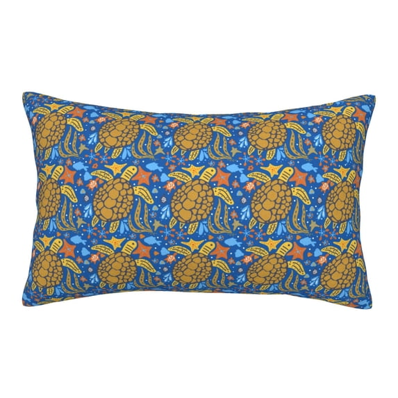 Lsque Sea Turtle Pattern Pillow Case – Soft & Cozy Throw Pillow Cover, Hypoallergenic Cushion Case for Sleeping Women with Envelope Closure-16"x24"