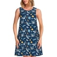 thumbnail image 1 of Lsque Sea Turtle Pattern Summer Dresses for Women – Sleeveless T-Shirt Swing Sundress, Perfect for the Beach and Casual Days, 1 of 7