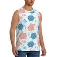 thumbnail image 1 of Lsque Sea Turtle Print Men's Cotton Blend Sleeveless Muscle Shirts (S-3XL)- Moisture Wicking, Odor Protection, UPF 30+,Small, 1 of 8